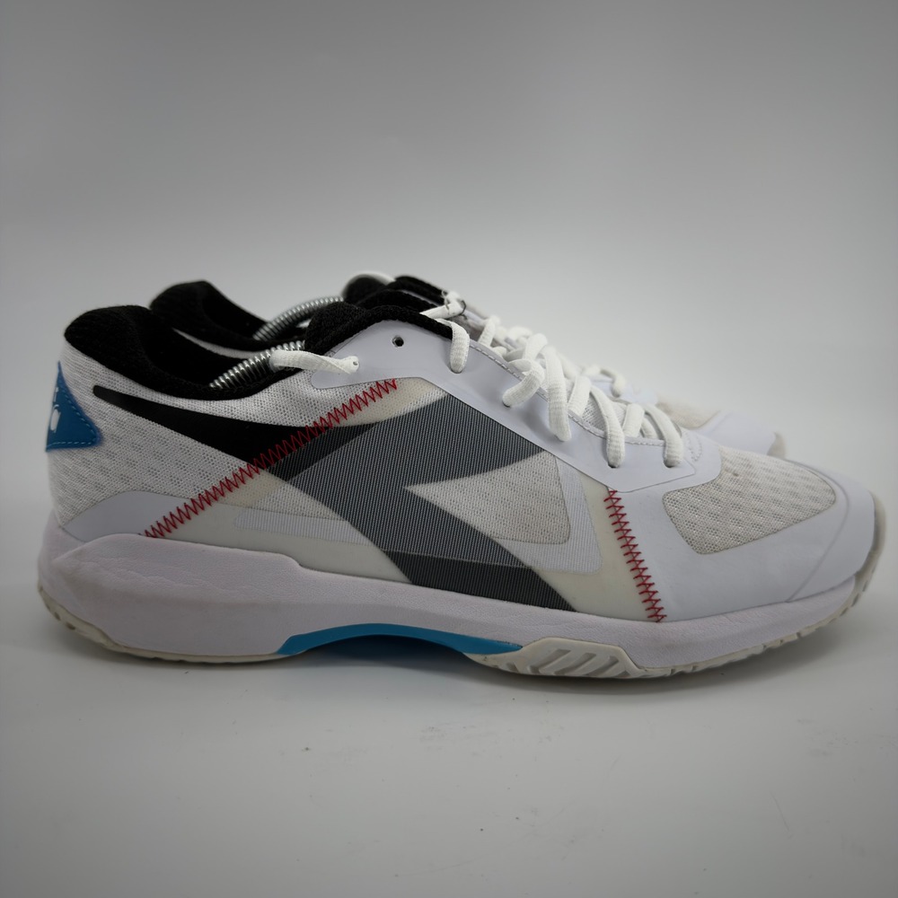 Diadora Pickleball Shoes Mens 12 White Blue Red Court Sneakers